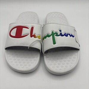 CHAMPION SUPER SLIDE SANDAL White Rainbow Women's Size 7W